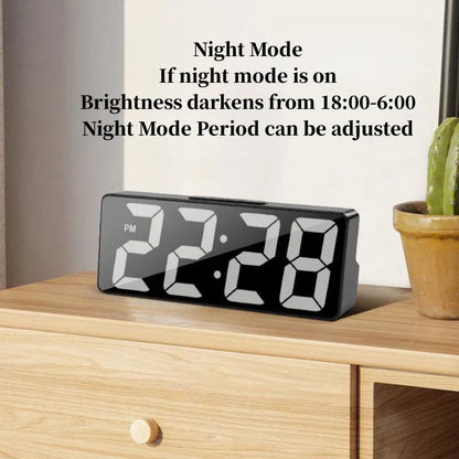 Voice Control Digital Alarm Clock – LED Display-3